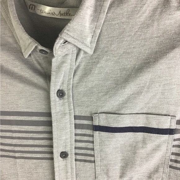 Travis Mathew Men’s Medium Shirt Casual Short Sleeve Button Front Pima Cotton - Picture 8 of 12